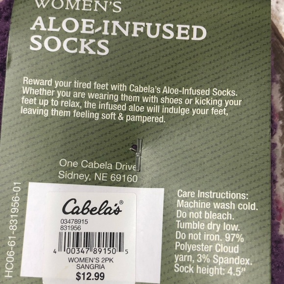 Cabelas comfy cozy fuzzy aloe infused socks NWT 🧦 - Picture 4 of 5